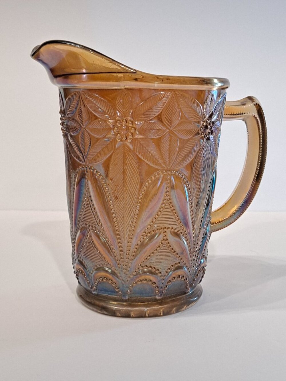 Vintage Imperial Glass Poinsetta Pitcher - Picture 3 of 12